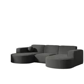 Fun Möbel Garten Ecksofa U-Form SUNDAY in wetterfester Stoff ART-N Anthrazit & Grau