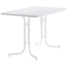 Sieger Boulevard-Klapptisch mit mecalit-Pro-Platte 115 x 70 x 72 cm weiß/marmordekor weiß