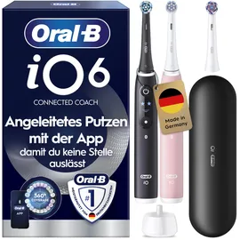 Oral-B iO Series 6 black lava + 2. Handstück pink sand + Reiseetui + Aufsteckbürsten 3 St.