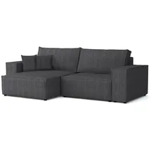 Deine Möbel 24 Ecksofa, Anthrazit, Holzwerkstoff, Holz, Textil, L-Form, 255x153 cm, Wohnzimmer, Sofas & Couches, Wohnlandschaften, Ecksofas