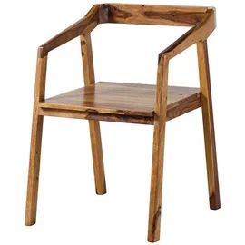 MASSIVMOEBEL24.DE Esszimmerstuhl Sheesham braun lackiert