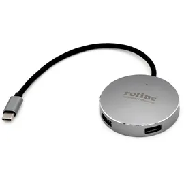Roline USB 3.0 Hub, rund, 4fach, Typ C Anschlusskabel