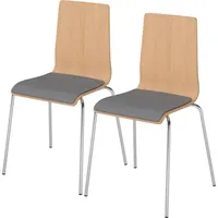 bümö WoodLine Stapelstuhl Buche braun 2er Set
