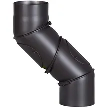 FireFix R150/UB Ofenrohrbogen Stahl 150 mm mit zwei Reinigungstüren Schwarz