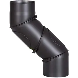 FireFix R150/UB Ofenrohrbogen Stahl 150 mm mit zwei Reinigungstüren Schwarz