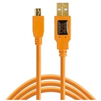 Tether Tools TetherPro USB-Datenkabel für USB 2.0 Typ A an USB 2.0 Mini-B (5-Pin) - 4,6 Meter Länge orange