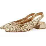 Gioseppo Fikove, geflochtene Ballerinas aus Leder, Schwarz, für Damen, Platinfarben, 40 EU