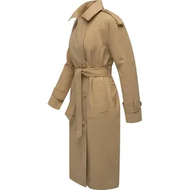 Ragwear Damen, lange Übergangsjacke Eleganter Mantel Klassischer Trenchcoat Longtrench YOUMODO Sand Gr. L - L