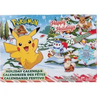 Pokémon Pokemon Adventskalender – 16 Überraschungsfiguren 5 cm + 6 Elemente zum Bauen zum Thema Weihnachten – WT00257, Mehrfarbig