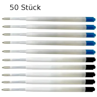 Livepac-Office 50 Kugelschreiberminen / Großraumminen / Schreibfarbe: je 25x blau + schwarz