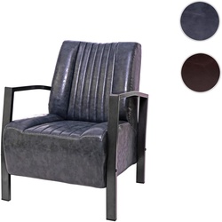 Sessel HWC-H10, Loungesessel Polstersessel Relaxsessel, Metall Industriedesign ~ vintage grau