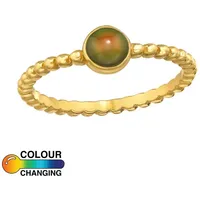 Order & Smile Schmuck Solitärring Stimmungsring Silber 925 Mood Ring gold goldfarben 54