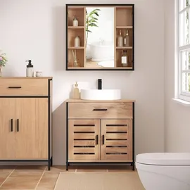 EUGAD Waschbeckenunterschrank 2 Türen 30 x 60 cm Beige
