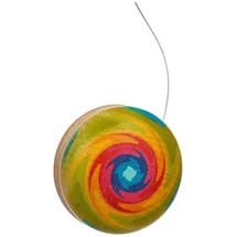 Hess Spielzeug Hess Holzspielzeug 14337 - JoJo aus Holz mit Buntem Muster, in DREI Farbvarianten, Sortiert, Durchmesser ca. 6 cm, zum Spielen und Erlernen von Tricks