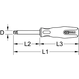 KS Tools 911.1434 1/4" Vierkant-Schraubendreher, 150 mm