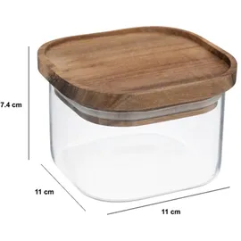 5five simply smart 5five - einmachglas "hermet" 0,4l aus glas mit luftdichtem deckel aus akazienholz