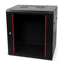 danicom Baseline 18U Wandschrank mit Glastür 600x450x900mm (BxTxH) - Schwarz - Traglast 50 kg - Wandmontage - Serverschrank - Wandgehäuse - Server Rack - Server Enclosure
