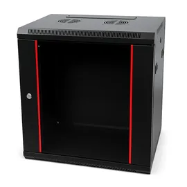 danicom Baseline 18U Wandschrank mit Glastür 600x450x900mm (BxTxH) - Schwarz - Traglast 50 kg - Wandmontage - Serverschrank - Wandgehäuse - Server Rack - Server Enclosure