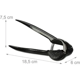 Relaxdays Nussknacker 3er Set HBT 6 x 18,5 x 7,5 cm Aluminium Schwarz