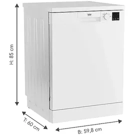 Beko DFN04321W Geschirrspüler (freistehend, 598 mm breit, Weiß)
