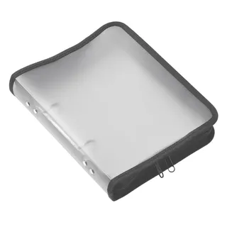 FolderSys Reißverschluss-Portfolio, A5, PP farblos, 2-Ring-Mechanik, Zip schwarz