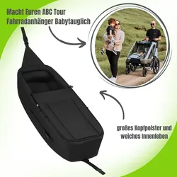 ABC Design Neugeboreneneinsatz für Fahrradanhänger Tour, Farbe: Ink