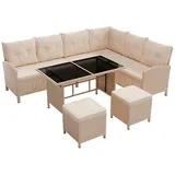Juskys Manacor Lounge-Set creme/sand