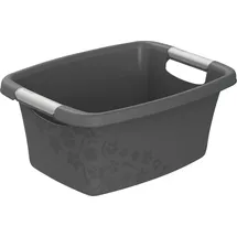 Rotho Flowers Wäschekorb Kunststoff (PP) BPA-frei, anthrazit, 395 x 294 x 175 cm)