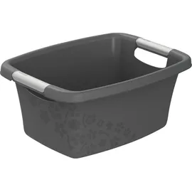 Rotho Flowers Wäschekorb Kunststoff (PP) BPA-frei, anthrazit, 395 x 294 x 175 cm)