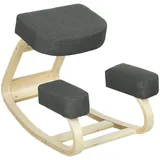 Kniestuhl, Ergonomischer Hocker, Gepolsterter Hocker Für Eine Gesunde Haltung, Birkenholz, Belastbarkeit 120 Kg, Dunkelgrau