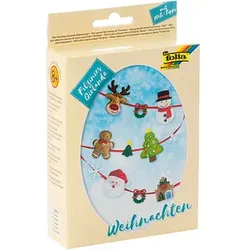 folia Nähset Mini Filzinies Girlande Weihnachten mehrfarbig