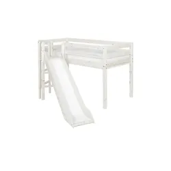FLEXA Halbhohes Bett mit Rutsche  Flexa Classic ¦ weiß ¦ Maße (cm): B: 174 H: 120