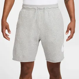 Nike Herren in dark grey heather-light smoke grey-white, Größe S grau DK grau heat), Obermaterial: 58% Baumwolle, 23% Viskose, 19% Polyester, Hosen Shorts, aus French Terry, mit Kordelverschluss, lässiger Schnitt