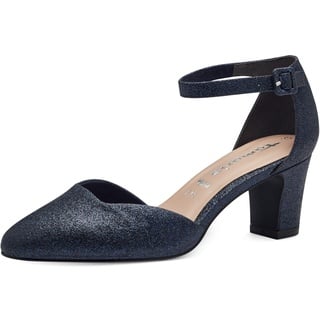 TAMARIS Damen Pumps Fesselriemen Blockabsatz; 1-24432-41, Größe:38 EU, Farbe:Blau - Blau