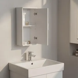 Relaxdays Hängeschrank Bad, 2 Fächer, HxBxT: 62 x 30 x 21 cm, Verstellbarer Einlegeboden, Badschrank schmal, MDF, weiß