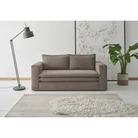 2-Sitzer HOME AFFAIRE "PIAGGE", braun (hellbraun), B:180cm H:83cm T:91cm, Sofas, Hochwertiger Cord mit weicher Velours-Struktur