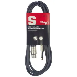 Stagg 18239 Standard-Mikrofonkabel (6 m, 3-polig, Klinkenstecker-auf-Buchse XLR) schwarz