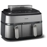 Philips Steam Airfryer Dual Basket NA555/00, Doppel-Heißluftfritteuse