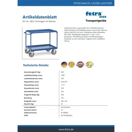 FETRA Tischwagen 400 kg