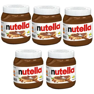 nutella Schokoaufstrich, Nutella Haselnuss Nougat Creme nussig schokoladig 450g 5er Pack