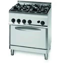 KBS Gastrotechnik KBS Gas-Herd 19,5kW 4 Brenner mit Elektro Backofen