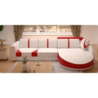 JVmoebel Ecksofa Eckcouch Eckgarnitur L Form Sofa Garnitur Polster Couch Wohnlandschaft, Made in Europa rot|weiß