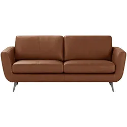 SOHO Ledersofa  Smilla , braun , Maße (cm): B: 197 H: 85 T: 93