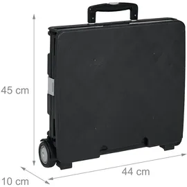 Relaxdays Einkaufstrolley schwarz/weiß 50 x 47 x 13 cm