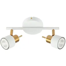 arte lamp Deckenstrahler 2 Flammig schwenkbar Gold/Weiß