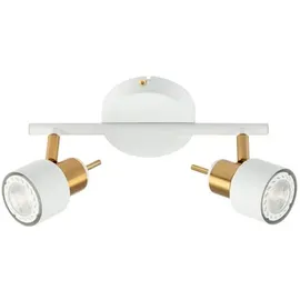 arte lamp Deckenstrahler 2 Flammig schwenkbar Gold/Weiß