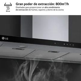 LG HCEZ3626S Dunstabzugshaube 90 cm Schwarz/Silber
