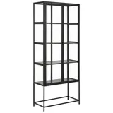 AC Design Livetastic Vitrine, Schwarz, Holzwerkstoff, 4 Fächer, 77x185.6x35 cm, Reach, Wohnzimmer, Wohnwände, Vitrinenschränke