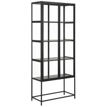 AC Design Livetastic Vitrine, Schwarz, Holzwerkstoff, 4 Fächer, 77x185.6x35 cm, Reach, Wohnzimmer, Wohnwände, Vitrinenschränke