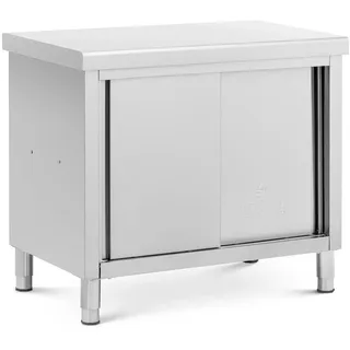 Royal Catering Edelstahl-Arbeitsschrank mit Durchreiche - ECO - 100 x 60 cm - 500 kg -